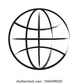 Icono de sitio web de línea con trazos artísticos