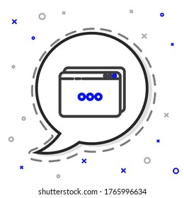 Icono de plantilla de sitio web de línea aislado en fondo blanco. Protocolo de comunicación por Internet. Concepto de esquema colorido. Ilustración vectorial