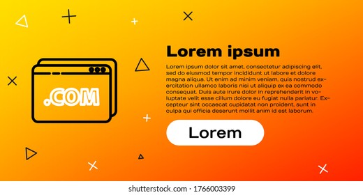 Line Website-Template Symbol einzeln auf gelbem Hintergrund. Internet-Kommunikationsprotokoll. Farbiges Rahmenkonzept. Vektorgrafik