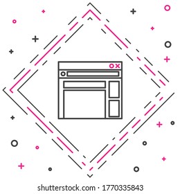 Line Website template icon isolated on white background. Internet communication protocol. Colorful outline concept. Vector Illustration