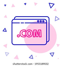 Line Website template icon isolated on white background. Internet communication protocol. Colorful outline concept. Vector Illustration
