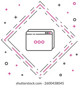 Line Website template icon isolated on white background. Internet communication protocol. Colorful outline concept. Vector Illustration