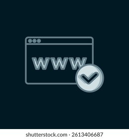 Line Website template icon isolated on black background. Internet communication protocol. Flat filled outline style with shadow. Vector