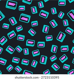 Line Website template icon isolated seamless pattern on black background. Internet communication protocol.  Vector Illustration