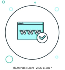 Line Website template icon isolated on white background. Internet communication protocol. Colorful outline concept. Vector