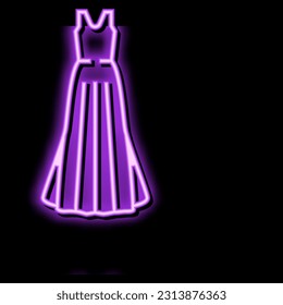 a line wedding dress neon light sign vector. a line wedding dress sign. isolated symbol illustration