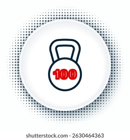 Line Weight icon isolated on white background. Kilogram weight block for weight lifting and scale. Mass symbol. Colorful outline concept. Vector