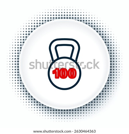 Line Weight icon isolated on white background. Kilogram weight block for weight lifting and scale. Mass symbol. Colorful outline concept. Vector