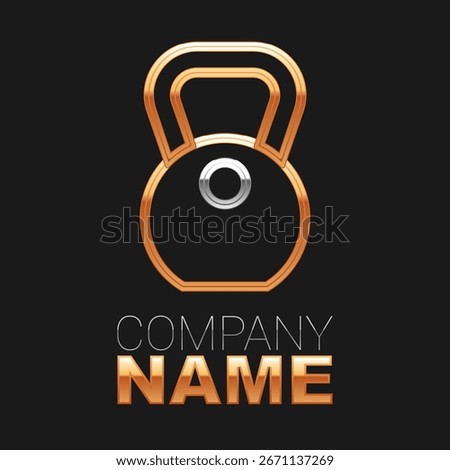 Line Weight icon isolated on black background. Kilogram weight block for weight lifting and scale. Mass symbol. Colorful outline concept. Vector