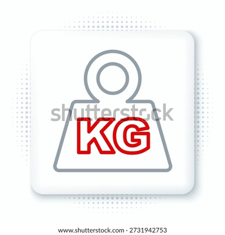 Line Weight icon isolated on white background. Kilogram weight block for weight lifting and scale. Mass symbol. Colorful outline concept. Vector