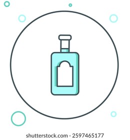 Line Whiskey bottle icon isolated on white background. Colorful outline concept. Vector