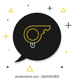 Line Whistle icon isolated on white background. Referee symbol. Fitness and sport sign. Colorful outline concept. Vector