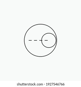 line and white two circle. Space moon star astronomy eclipse abstract sun dark abstrak, vector, symbol, logo, icon, sign, Illustration Minimalist.