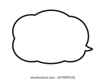 The line width can be changed. A cloud-shaped speech bubble facing to the right.