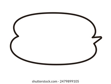 The line width can be changed. A cloud-shaped speech bubble facing right, made up of overlapping ellipses.