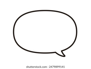 The line width can be changed. A round speech bubble facing diagonally downward to the right.