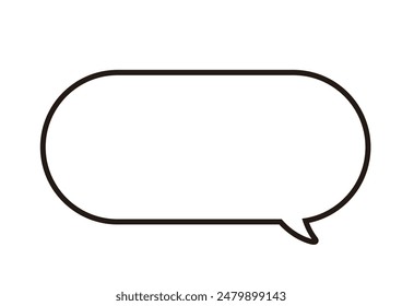 The line width can be changed. An oval speech bubble facing diagonally downward to the right.