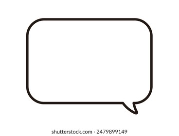 The line width can be changed. A square speech bubble facing diagonally downward to the right.