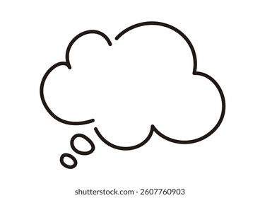Line width can be edited. Simple and stylish cloud-shaped hand-drawn speech bubble vector illustration