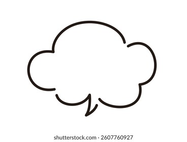 Line width can be edited. Simple and stylish cloud-shaped hand-drawn speech bubble vector illustration