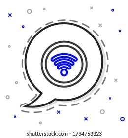 Line Wi-Fi wireless internet network symbol icon isolated on white background. Colorful outline concept. Vector Illustration