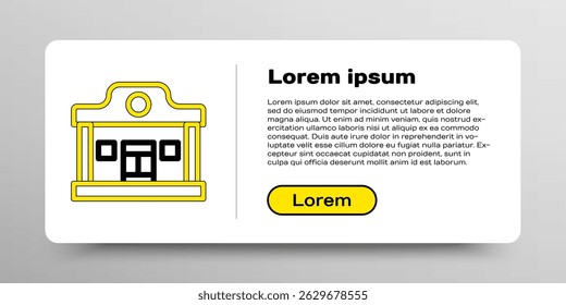 Line Wild west saloon icon isolated on white background. Old west building. Colorful outline concept. Vector