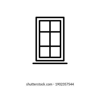 Line Window Icon Isolated On White Background. Outline Symbol For Website Design, Mobile Application, Ui. Window Pictogram. Vector Illustration, EdiWindow Stroke. Eps10