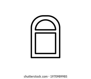 Line Window icon isolated on white background. Outline symbol for website design, mobile application, ui. Window pictogram. Vector illustration, ediWindow stroke. Eps10