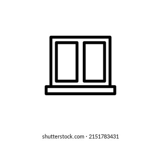 Icono de la ventana de línea aislado en fondo blanco. Símbolo de esquema para diseño de sitio web, aplicación móvil, ui. Pictograma de la ventana. Ilustración vectorial, с editorial
