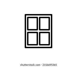 Line window icon isolated on white background. Outline symbol for website design, mobile application, ui. Window pictogram. Vector illustration, editorial stroсk