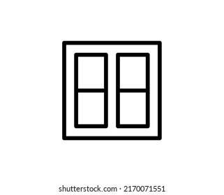 Line window icon isolated on white background. Outline symbol for website design, mobile application, ui. Window pictogram. Vector illustration, editorial stroсk