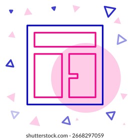 Line Window in the room icon isolated on white background. Colorful outline concept. Vector Illustration