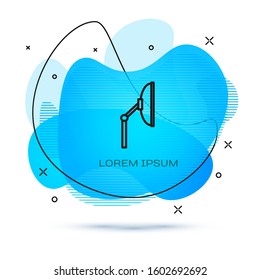 Line Windscreen wiper icon isolated on white background. Abstract banner with liquid shapes. Vector Illustration