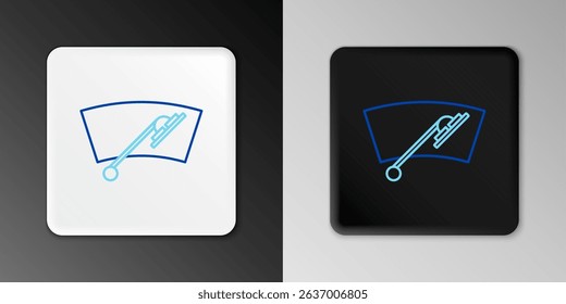 Line Windscreen wiper icon isolated on grey background. Colorful outline concept. Vector
