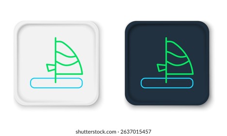 Line Windsurfing icon isolated on white background. Colorful outline concept. Vector