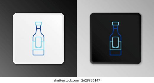 Line Wine bottle icon isolated on grey background. Colorful outline concept. Vector
