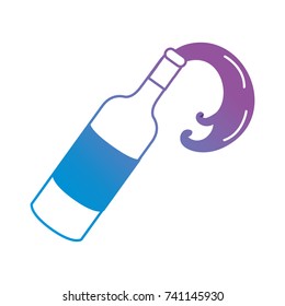 line wine bottle splashing beverage