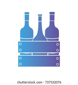 line wine bottles inside wood box design