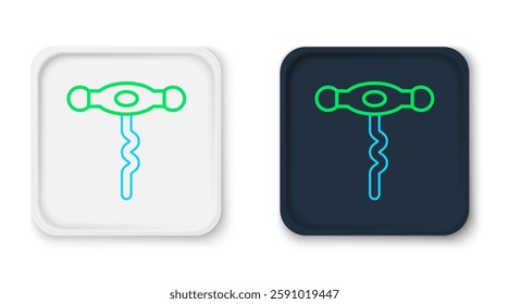 Line Wine corkscrew icon isolated on white background. Colorful outline concept. Vector