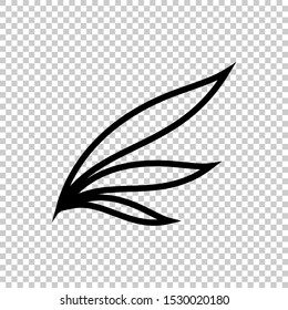 line wing icon isolated on transparent background