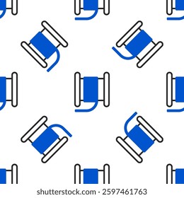 Line Wire electric cable on a reel or drum icon isolated seamless pattern on white background. Colorful outline concept. Vector