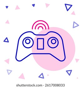 Line Wireless gamepad icon isolated on white background. Game controller. Colorful outline concept. Vector Illustration