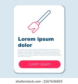 Line Witches broom icon isolated on grey background. Happy Halloween party. Colorful outline concept. Vector