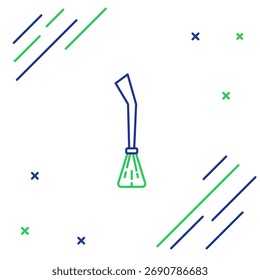 Ícone da vassoura das Bruxas da Linha isolado no fundo branco. Feliz festa de Halloween. Conceito de contorno colorido. Vetor