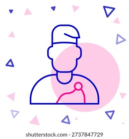 Line Wizard warlock icon isolated on white background. Colorful outline concept. Vector