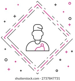 Line Wizard warlock icon isolated on white background. Colorful outline concept. Vector