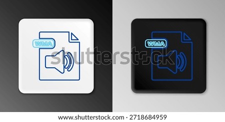 Line WMA file document. Download wma button icon isolated on grey background. WMA file symbol. Wma music format sign. Colorful outline concept. Vector