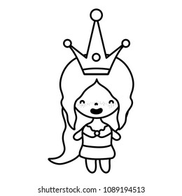 line woman with crown style and clothes design
