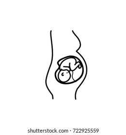 line woman expecting and baby with umbilical cord