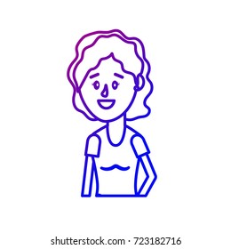 line woman with hairstyle and blouse design